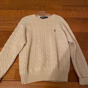 Men’s polo Ralph Lauren cable knit sweater cream